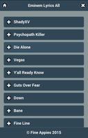 Lyrics for Eminem スクリーンショット 1