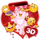3D Valentine Love Emoji Theme icono