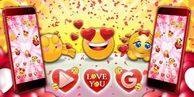 3D Valentine Love Emoji Theme imagem de tela 3