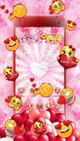 3D Valentine Love Emoji Theme পোস্টার