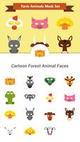Cute Forest Animal Face Mask Affiche