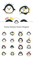 Funny Cartoon Comic Penguin Affiche