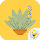 Green Floral Cactus Stickers 圖標