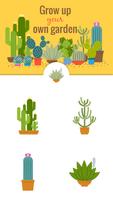 Green Floral Cactus Stickers 截圖 2