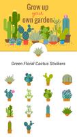 Green Floral Cactus Stickers 海報