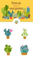 Green Floral Cactus Stickers 截圖 1