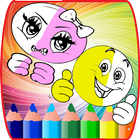 ikon coloring book for emoji : coloring page for kids