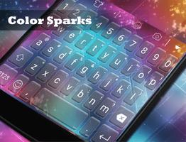 Colorful Sparks Keyboard Theme постер
