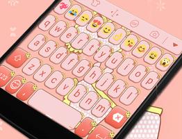 Pink Cat Theme -Cute Keyboard постер