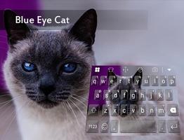 Blue Eye Cat Emoji Keyboard Affiche