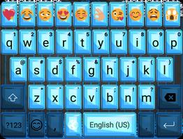 پوستر Blue Lace Emoji Keyboard