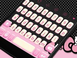 Kitty Pink Bow Keyboard Theme постер