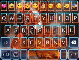 Ice Hockey Fire Emoji Keyboard পোস্টার