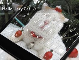 Lovely Lazy Kitty Cat Keyboard-poster