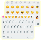Material White Emoji Keyboard icône