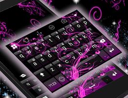 Emoji Keyboard -Pink Neon Skin постер