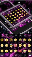 Emoji Keyboard -Pink Neon Skin screenshot 2