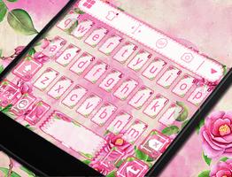 Pink Flowers Eva Keyboard Affiche
