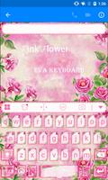 Pink Flowers Eva Keyboard capture d'écran 1