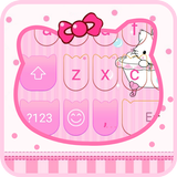 Lovely Pink Cat-Emoji Keyboard icône