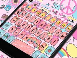 Lovely Pink Life Keyboard -Gif الملصق