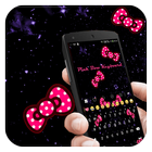 Pink Bow Glitter Keyboard icône
