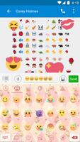 Pink Flower Keyboard -EmojiGif capture d'écran 3