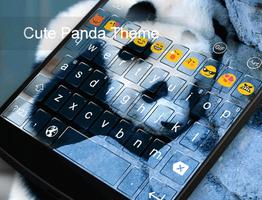 Cute Panda Photo Keyboard Affiche