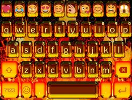 Fire Theme-Love Emoji Keyboard Affiche