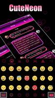 Neon Keyboard Theme -Emoji Gif capture d'écran 1