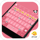 Pink Lovely Panda Eva Keyboard ikona