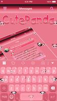 Pink Lovely Panda Eva Keyboard Affiche