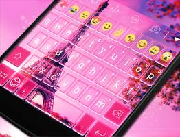 2016 Pink Paris Keyboard Theme imagem de tela 3
