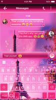 2016 Pink Paris Keyboard Theme পোস্টার