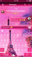 2016 Pink Paris Keyboard Theme imagem de tela 2