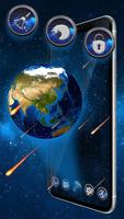 3d Earth Meteor Theme Affiche