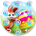 Easter bunny rainbow egg theme icône
