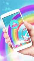 Poster Easter Eggs Rainbow Hare Theme