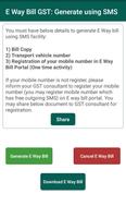 E Way Bill GST : Generate using SMS syot layar 1