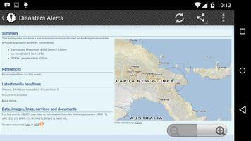 Disaster Alerts - earthquake, floods, cyclones RSS capture d'écran 1