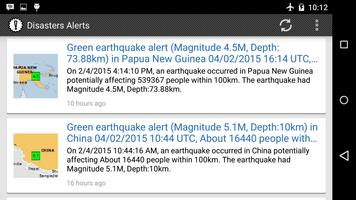 Disaster Alerts - earthquake, floods, cyclones RSS capture d'écran 2