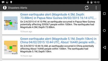 Disaster Alerts - earthquake, floods, cyclones RSS screenshot 2