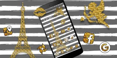 Eiffel Tower Gold Theme syot layar 3