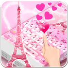 Pink Love Paris Eiffel Tower Keyboard Theme icon