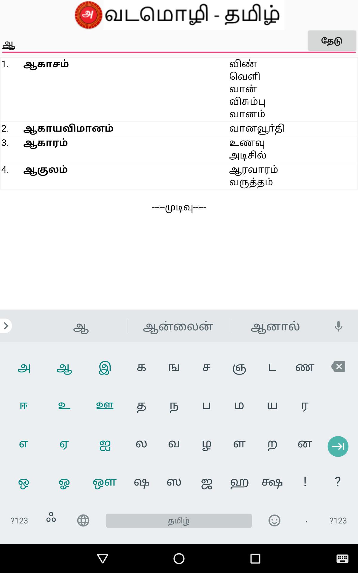 Sanskrit to Tamil Dictionary -Mixed Words in Tamil for ...
