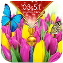 Colorful Tulips Zipper Lock Screen APK