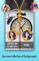 Clock Zipper Lock Screen Affiche