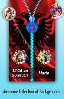 Albania Flag Zipper Lock Scree โปสเตอร์