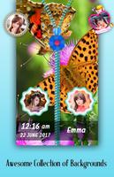 Butterfly Zipper Lock Screen Affiche