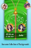 Green Zipper Lock Screen plakat